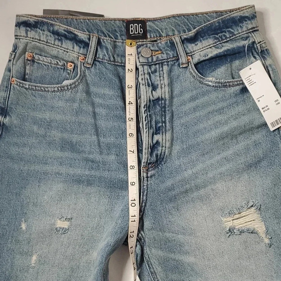 Nwt BDG Slim Straight Heathered 100% Cotton Blue Denim Jeans Sz 30 Raw H… - Picture 7 of 10